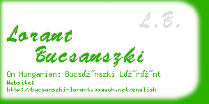 lorant bucsanszki business card